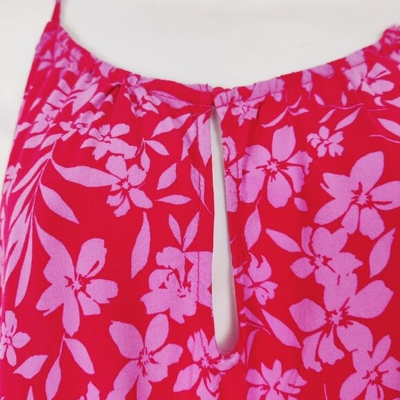 Old Navy Womens Halter Jumpsuit in Pink Size XL Tropical Wide Leg - Picture 3 of 5